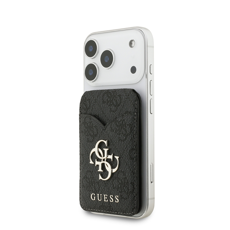 Guess Original Licensed Mirrored Metal Large 4G Logo Magnetic Card Holder with Stand - 5