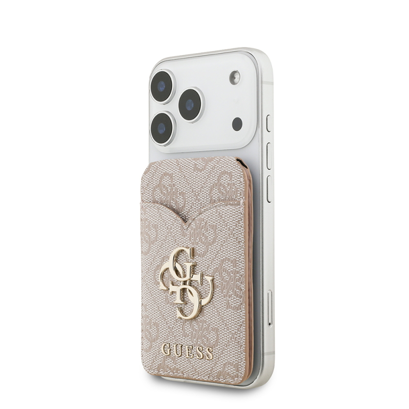 Guess Original Licensed Mirrored Metal Large 4G Logo Magnetic Card Holder with Stand - 11