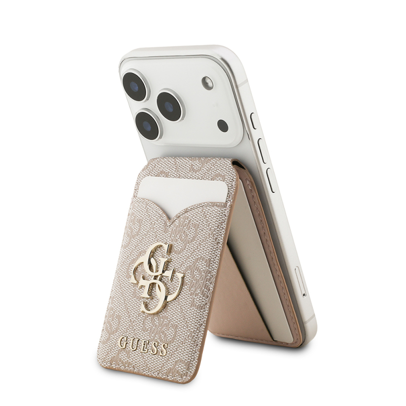 Guess Original Licensed Mirrored Metal Large 4G Logo Magnetic Card Holder with Stand - 2