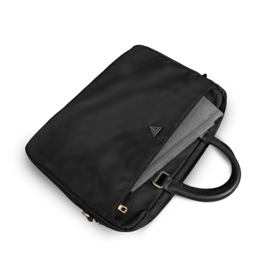 Guess Original Licensed Nylon Fabric Laptop Bag with Metal Triangle Logo and Shoulder Strap, 15-16 inch. - 5