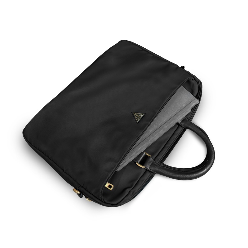 Guess Original Licensed Nylon Fabric Laptop Bag with Metal Triangle Logo and Shoulder Strap, 15-16 inch. - 5
