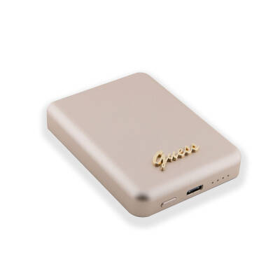 Guess Original Licensed Powerbank with Magsafe Charging Feature and Metal Text Logo 3000mAh 5W - 5