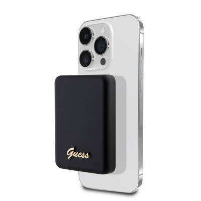 Guess Original Licensed Powerbank with Magsafe Charging Feature and Metal Text Logo 3000mAh 5W - 7