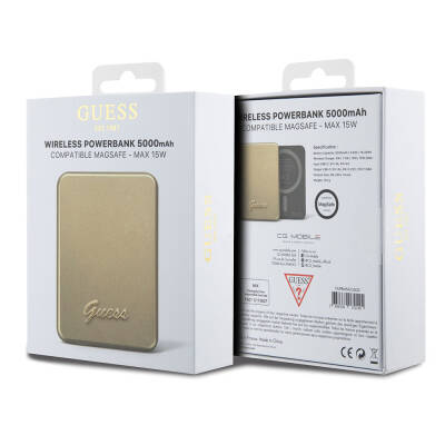 Guess Original Licensed Powerbank with Magsafe Charging Feature and Metal Text Logo 5000mAh 15W - 11