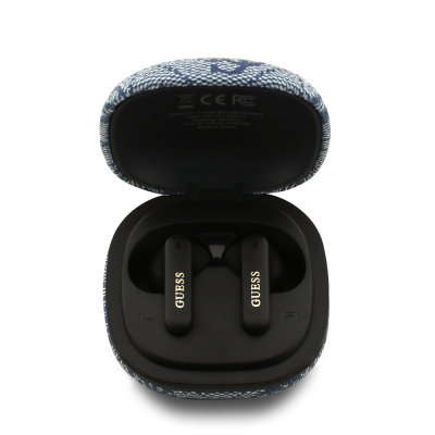 Guess Original Licensed PU 4G Patterned Classic Metal Lettering Logo TWS In-Ear Bluetooth Headphones - 7