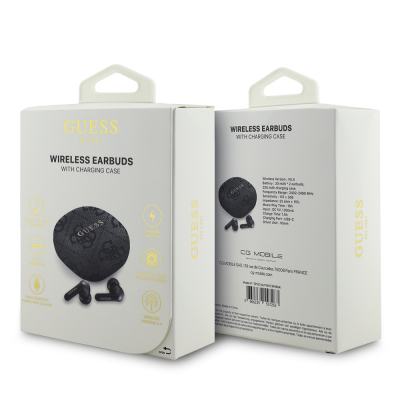Guess Original Licensed PU 4G Patterned Classic Metal Lettering Logo TWS In-Ear Bluetooth Headphones - 15
