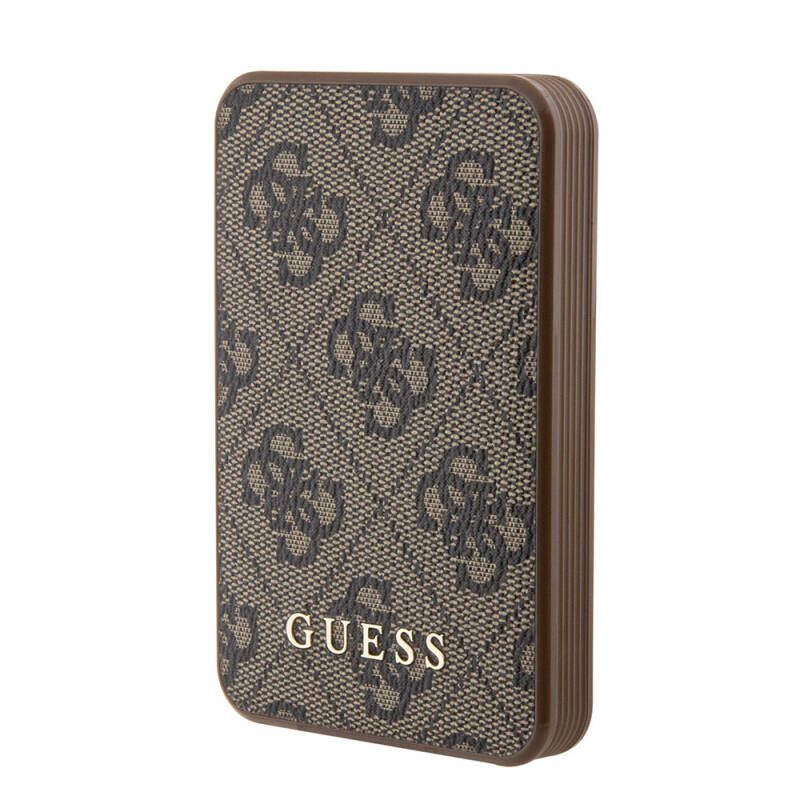 Guess Original Licensed PU Leather 4G Patterned Metal Text Logo Powerbank 5000mAh - 1