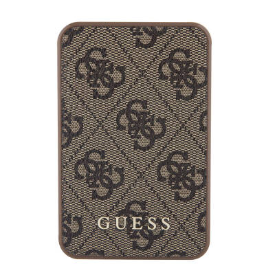 Guess Original Licensed PU Leather 4G Patterned Metal Text Logo Powerbank 5000mAh - 3