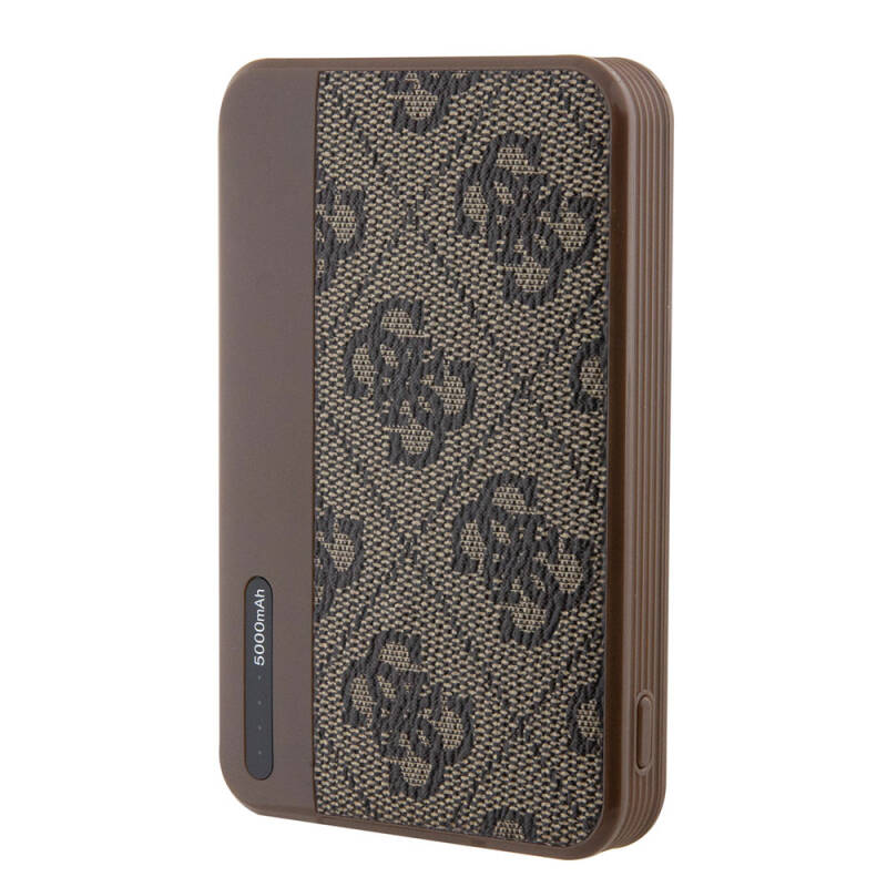 Guess Original Licensed PU Leather 4G Patterned Metal Text Logo Powerbank 5000mAh - 6