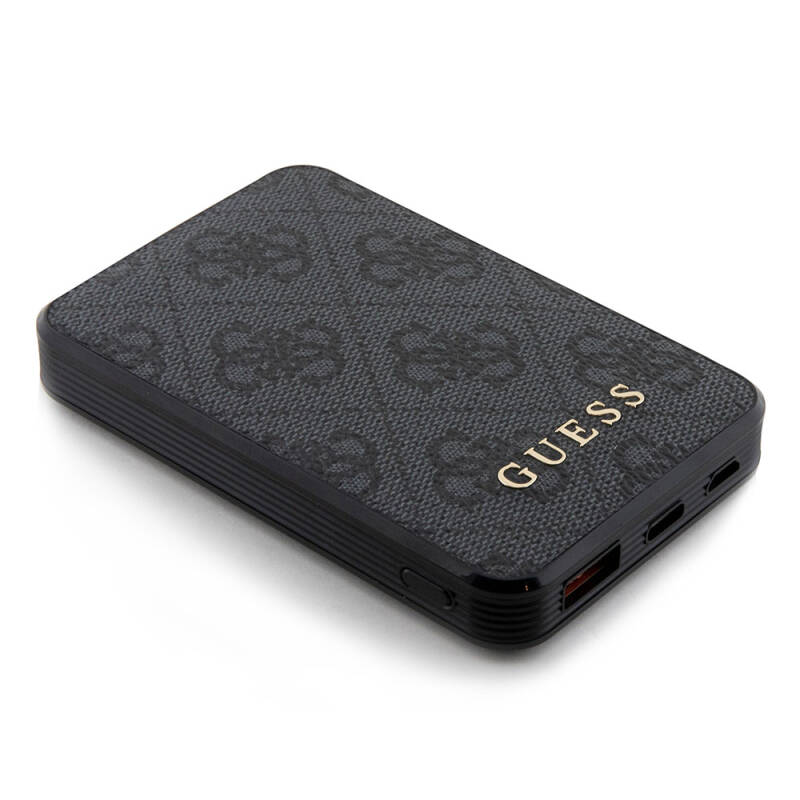 Guess Original Licensed PU Leather 4G Patterned Metal Text Logo Powerbank 5000mAh - 9