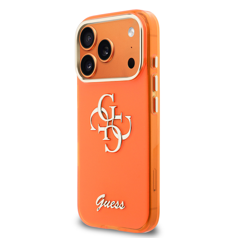 Guess Original Licensed Silicone Case with Large Metal Logo and Text Designed for Apple iPhone 17 Pro - 10