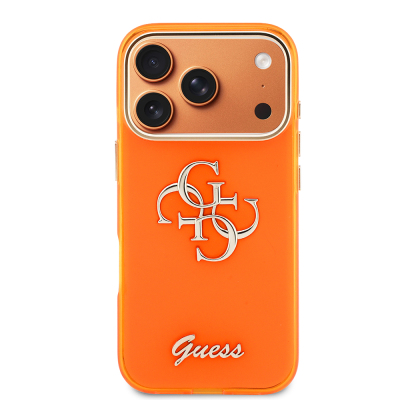 Guess Original Licensed Silicone Case with Large Metal Logo and Text Designed for Apple iPhone 17 Pro - 11