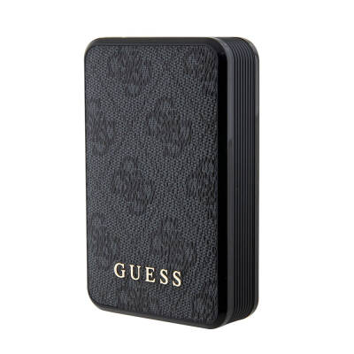 Guess Original Licensed With Digital LED Display PU Leather 4G Patterned Metal Text Logo Powerbank 10000mAh 18W - 1