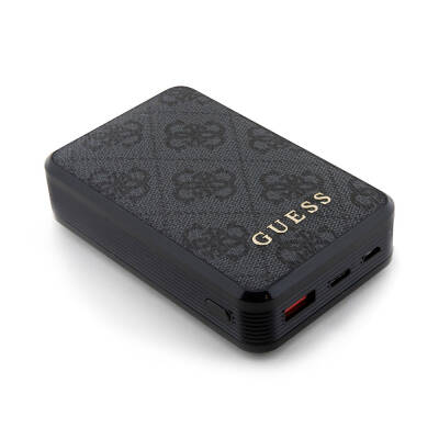 Guess Original Licensed With Digital LED Display PU Leather 4G Patterned Metal Text Logo Powerbank 10000mAh 18W - 4