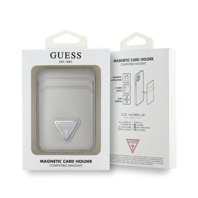 Guess Orjinal Lisanslı 2 Hazneli Üçgen Logolu Deri Magnetik Kartlık - 11