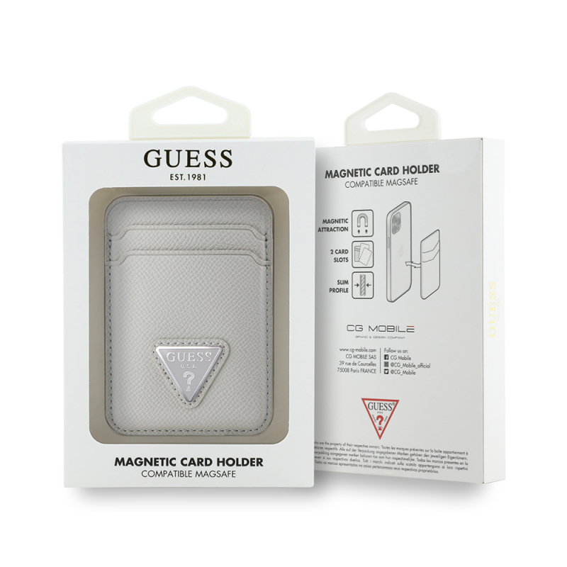 Guess Orjinal Lisanslı 2 Hazneli Üçgen Logolu Deri Magnetik Kartlık - 11