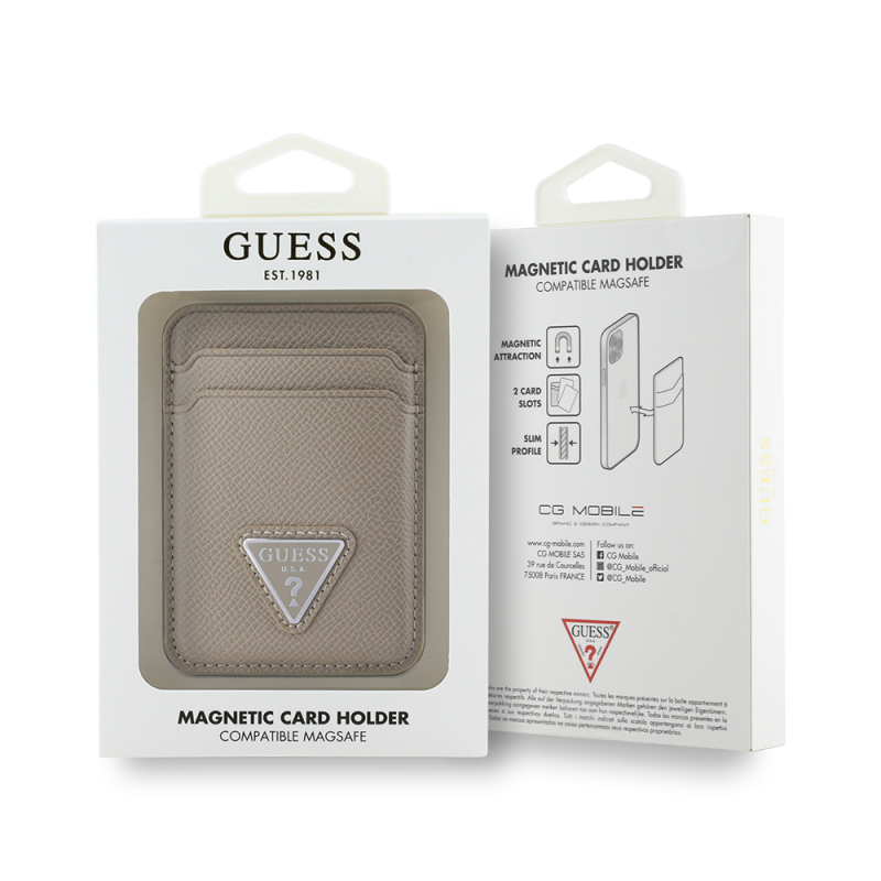 Guess Orjinal Lisanslı 2 Hazneli Üçgen Logolu Deri Magnetik Kartlık - 14
