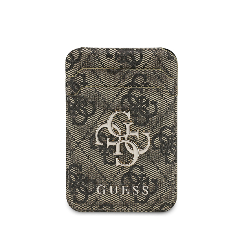 Guess Orjinal Lisanslı PU Deri 4G Desenli Metal Büyük 4G ve Yazı Logolu Standlı Magnetik Kartlık - 4