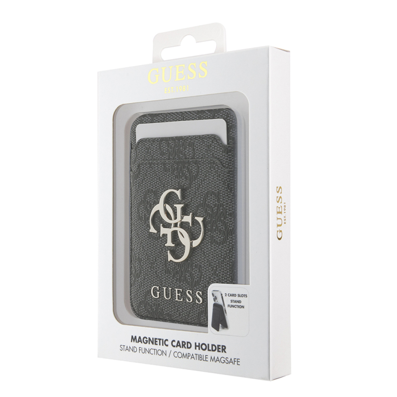 Guess Orjinal Lisanslı PU Deri 4G Desenli Metal Büyük 4G ve Yazı Logolu Standlı Magnetik Kartlık - 11