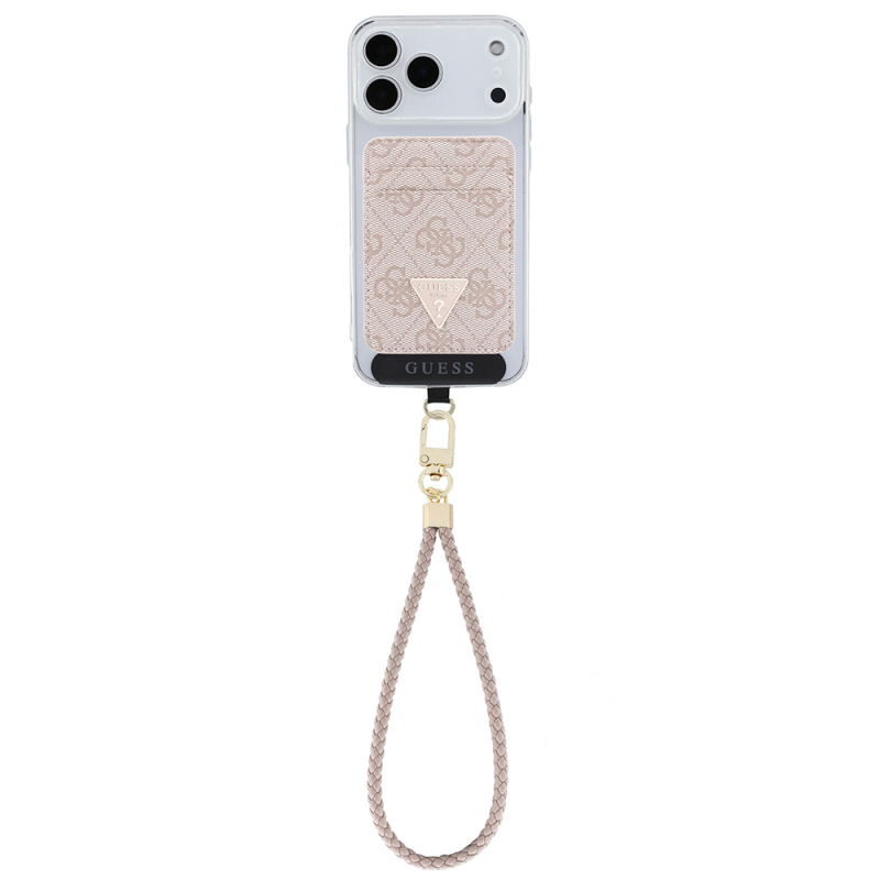 Guess Orjinal Lisanslı 2in1 Bilek Askı İpli 4G Desenli Metal Üçgen Logolu Magnetik Kartlık - 14