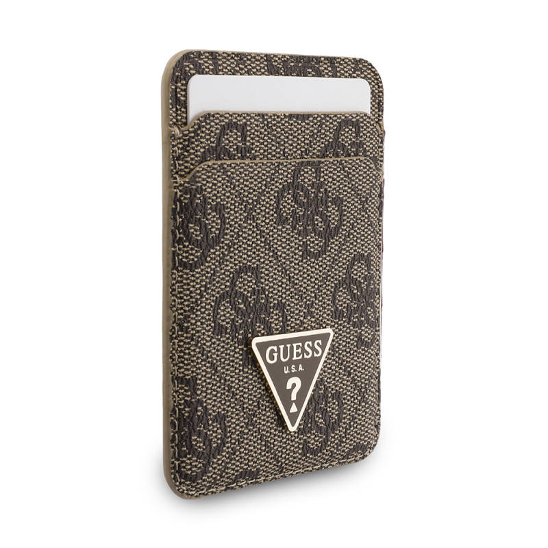 Guess Orjinal Lisanslı 2in1 Bilek Askı İpli 4G Desenli Metal Üçgen Logolu Magnetik Kartlık - 6