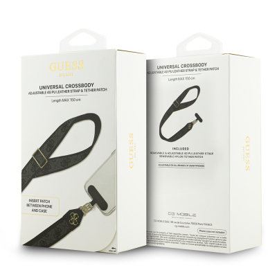 Guess Orjinal Lisanslı 4G Desen ve Metal Logolu Çapraz Vücut Telefon Askı Kayışı 150cm - 8