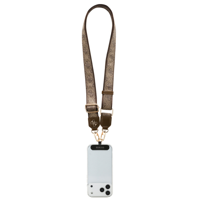 Guess Orjinal Lisanslı 4G Desen ve Metal Logolu Çapraz Vücut Telefon Askı Kayışı 150cm - 15