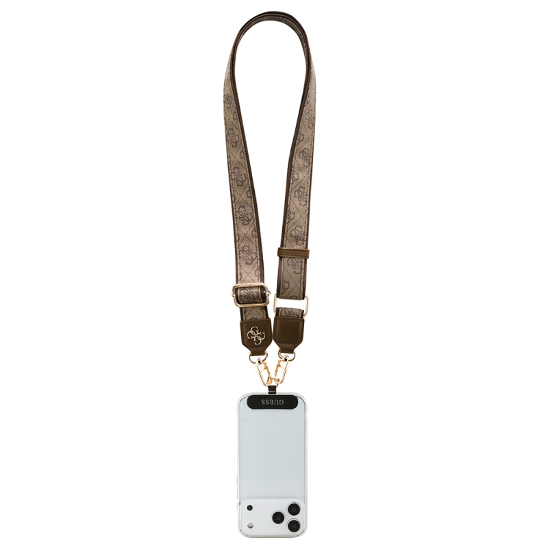 Guess Orjinal Lisanslı 4G Desen ve Metal Logolu Çapraz Vücut Telefon Askı Kayışı 150cm - 15