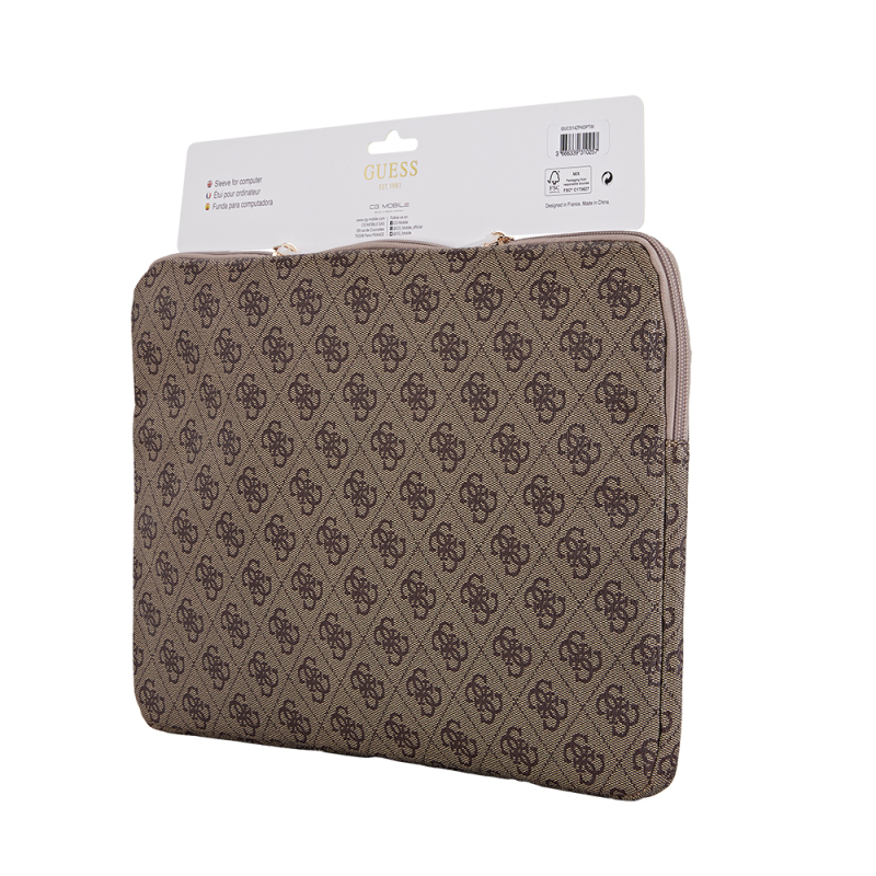 Guess Orjinal Lisanslı 4G Desenli Üçgen Logolu 14 inç Laptop Çantası - 5