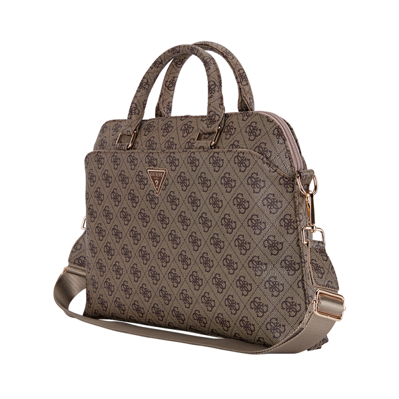 Guess Orjinal Lisanslı 4G Desenli Üçgen Logolu Omuz Askılı 15 inç Laptop Çantası - 3