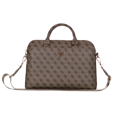 Guess Orjinal Lisanslı 4G Desenli Üçgen Logolu Omuz Askılı 15 inç Laptop Çantası - 2