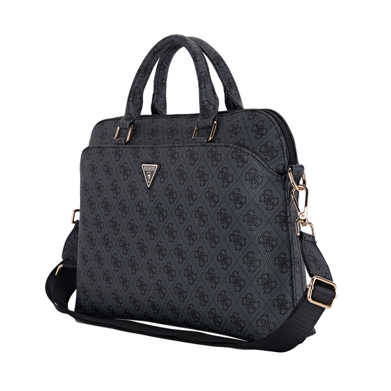 Guess Orjinal Lisanslı 4G Desenli Üçgen Logolu Omuz Askılı 15 inç Laptop Çantası - 9