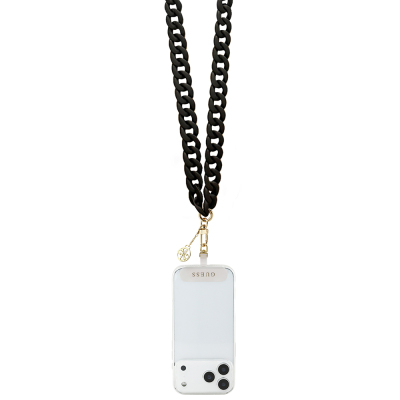 Guess Orjinal Lisanslı 4G Metal Logolu Büyük Zincirli Çapraz Vücut Telefon Askı Kayışı 120cm - 4