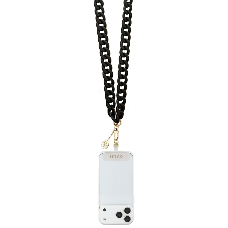 Guess Orjinal Lisanslı 4G Metal Logolu Büyük Zincirli Çapraz Vücut Telefon Askı Kayışı 120cm - 4