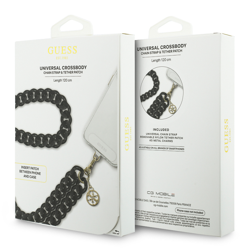 Guess Orjinal Lisanslı 4G Metal Logolu Büyük Zincirli Çapraz Vücut Telefon Askı Kayışı 120cm - 5