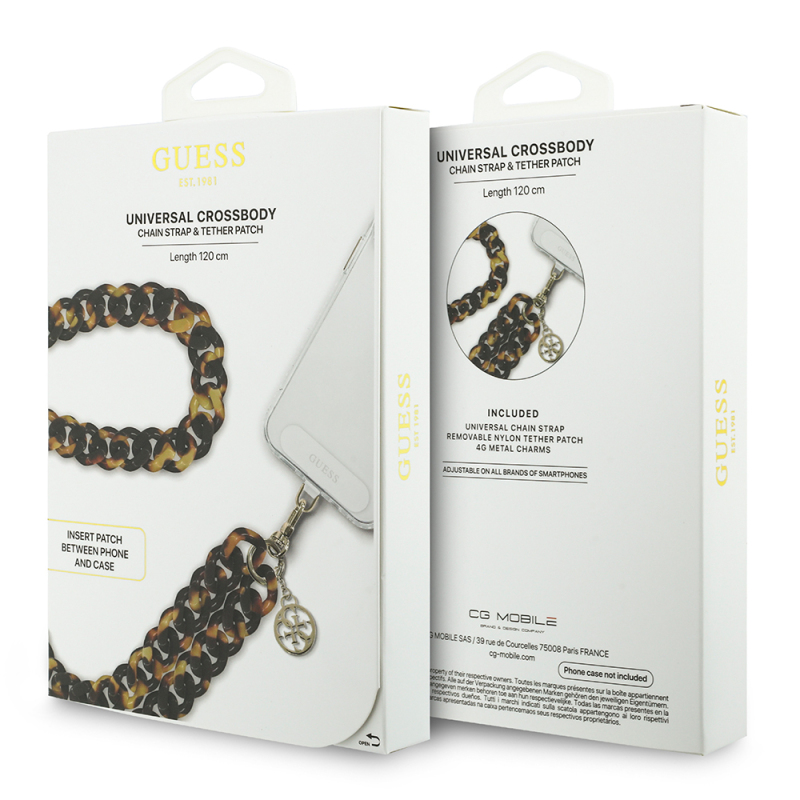 Guess Orjinal Lisanslı 4G Metal Logolu Büyük Zincirli Çapraz Vücut Telefon Askı Kayışı 120cm - 7