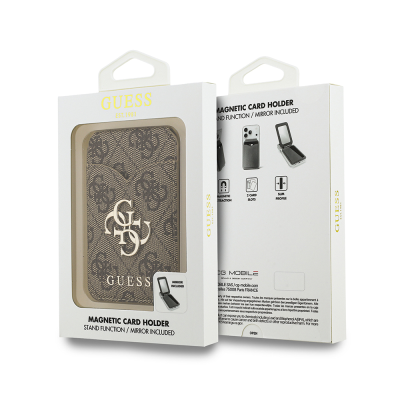 Guess Orjinal Lisanslı Aynalı Metal Büyük 4G Logolu Standlı Magnetik Kartlık - 21