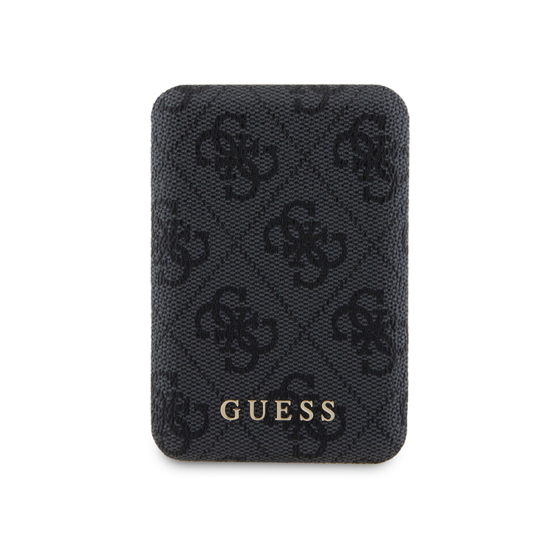 Guess Orjinal Lisanslı Dijital Led Göstergeli PU Deri 4G Desenli Metal Yazı Logolu Powerbank 5000mAh 15W - 1