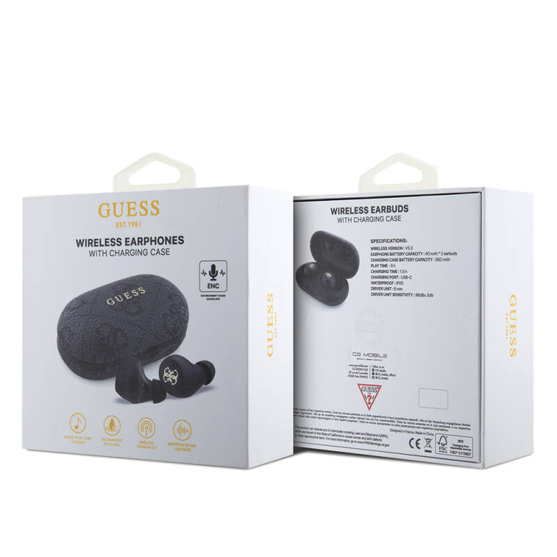 Guess Orjinal Lisanslı Klasik Metal Yazı Logolu TWS Kulak İçi Bluetooth Kulaklık - 10