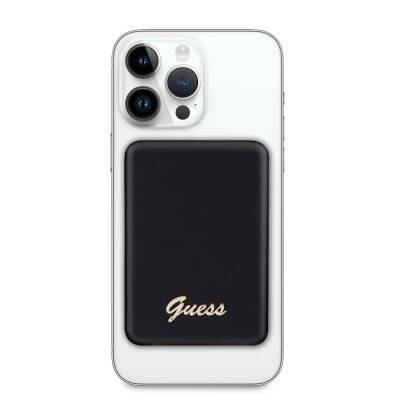 Guess Orjinal Lisanslı Magsafe Şarj Özellikli Metal Yazı Logolu Powerbank 3000mAh 5W - 8