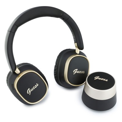 Guess Orjinal Lisanslı Metal Yazı Logolu Kulak Üstü Kulaklık ve Speaker Hoparlör 2in1 Set - 1