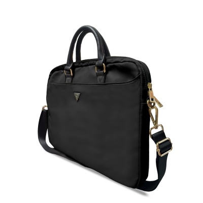 Guess Orjinal Lisanslı Naylon Kumaş Metal Üçgen Logolu Omuz Askılı 15-16 inç Laptop Çantası - 3