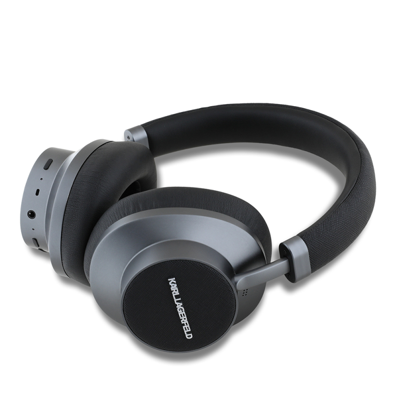 Karl Lagerfeld Orjinal Lisanslı ANC/ENC Özellikli KL Yazı Logolu Saffiano Serisi Kulak Üstü Bluetooth Kulaklık v5.3 - 3