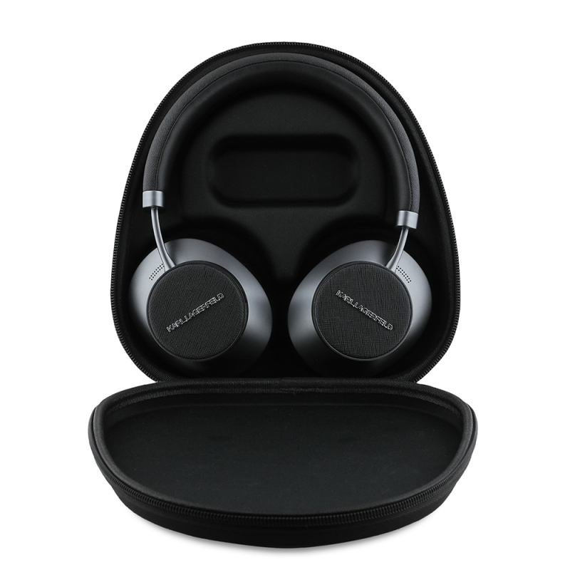 Karl Lagerfeld Orjinal Lisanslı ANC/ENC Özellikli KL Yazı Logolu Saffiano Serisi Kulak Üstü Bluetooth Kulaklık v5.3 - 5