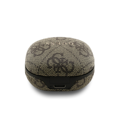 Guess Orjinal Lisanslı PU 4G Desenli Klasik Metal Yazı Logolu TWS Kulak İçi Bluetooth Kulaklık - 23