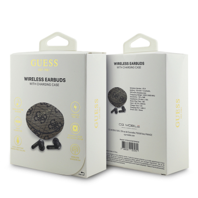 Guess Orjinal Lisanslı PU 4G Desenli Klasik Metal Yazı Logolu TWS Kulak İçi Bluetooth Kulaklık - 25