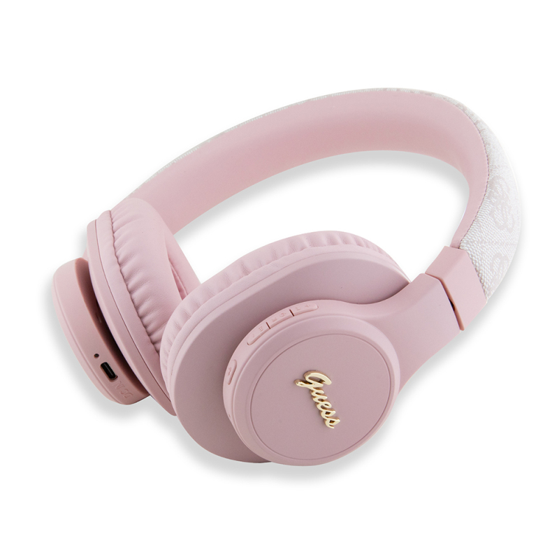Guess Orjinal Lisanslı PU 4G Desenli Metal Yazı Logolu Tone On Tone Kulak Üstü Bluetooth Kulaklık - 9
