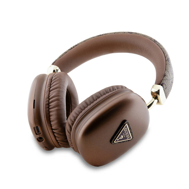 Guess Orjinal Lisanslı PU 4G Desenli Üçgen Logolu Kulak Üstü Bluetooth Kulaklık - 5