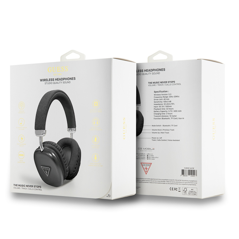 Guess Orjinal Lisanslı PU Üçgen Logolu Kulak Üstü Bluetooth Kulaklık - 10