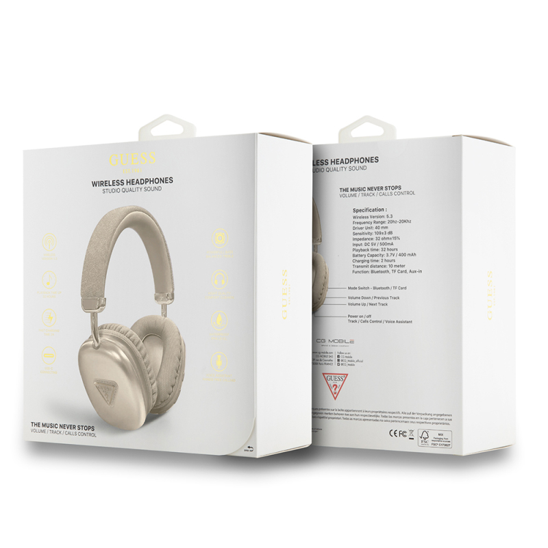 Guess Orjinal Lisanslı PU Üçgen Logolu Kulak Üstü Bluetooth Kulaklık - 13